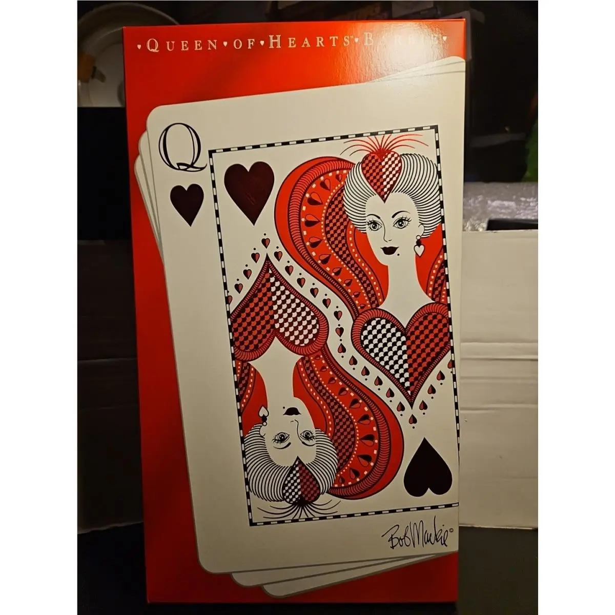 Queen Of Hearts 1994 Mattel Barbie Doll Designed By Bob Mackie Nrfb 12046 Stand