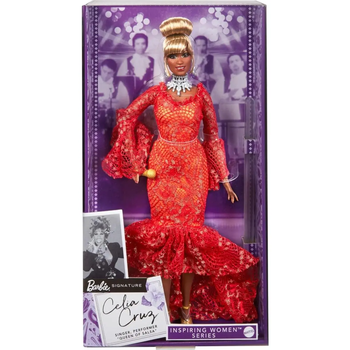 Barbie Signature Inspiring Women Celia Cruz Doll Queen of Salsa HJX31