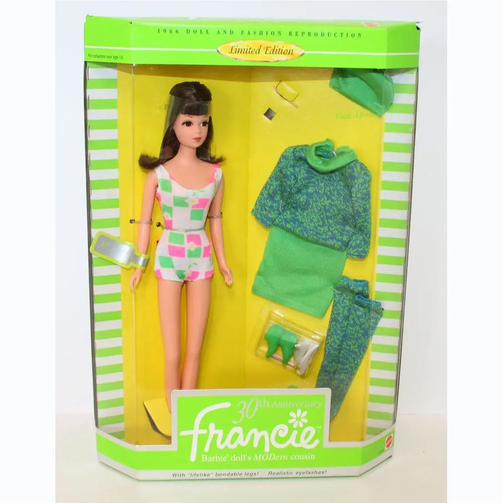 Francie 30th Anniversary Barbie Reproduction Doll 14609 Nrfb Mattel 1997