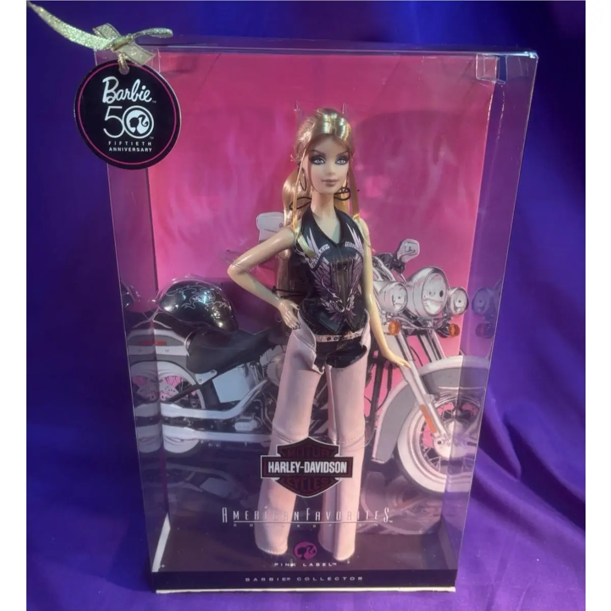 Barbie Harley-davidson Doll 50th Anniversary Pink Label Mattel 2008