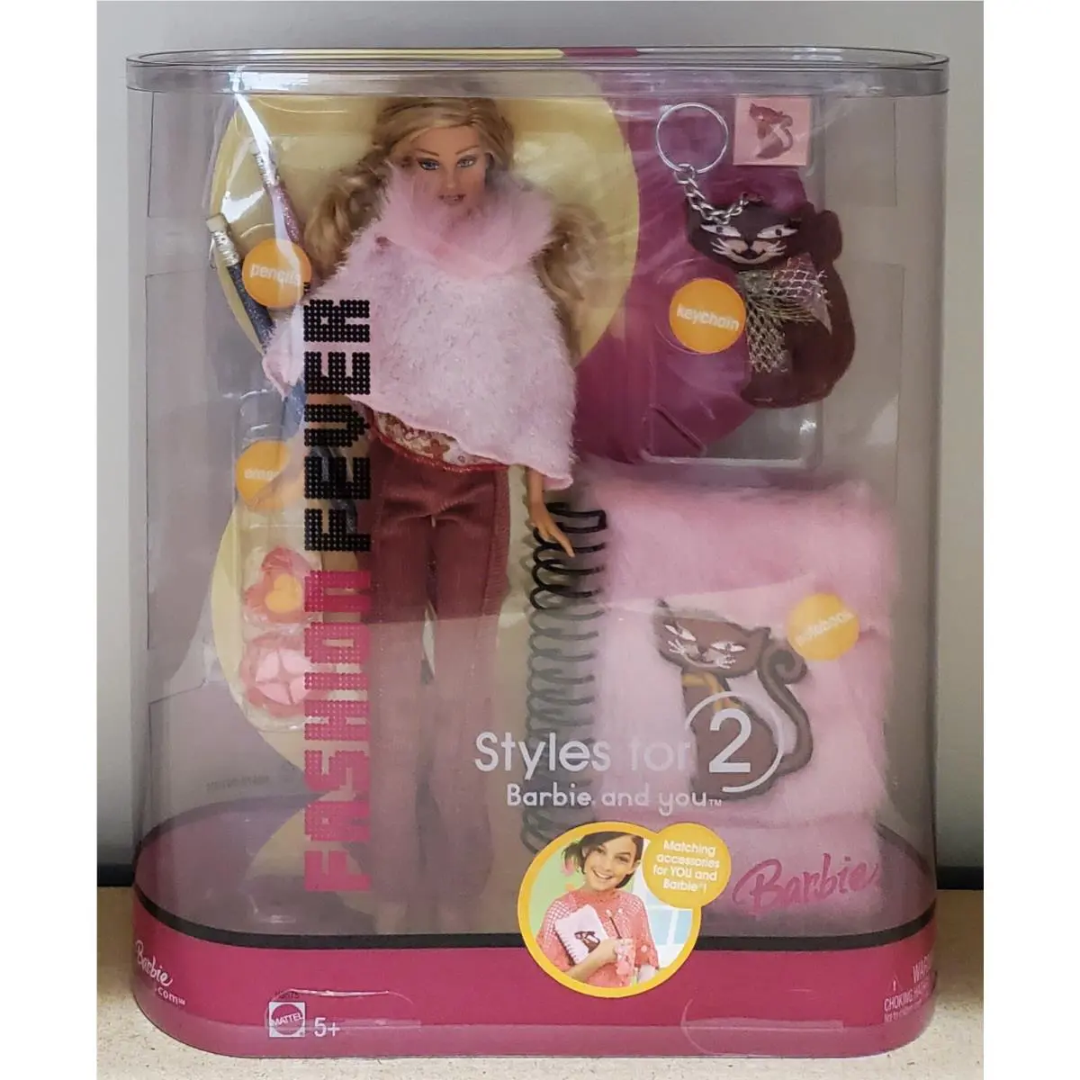 Vintage 2005 Barbie Fashion Fever Style For 2 Doll with Note Book Accessories