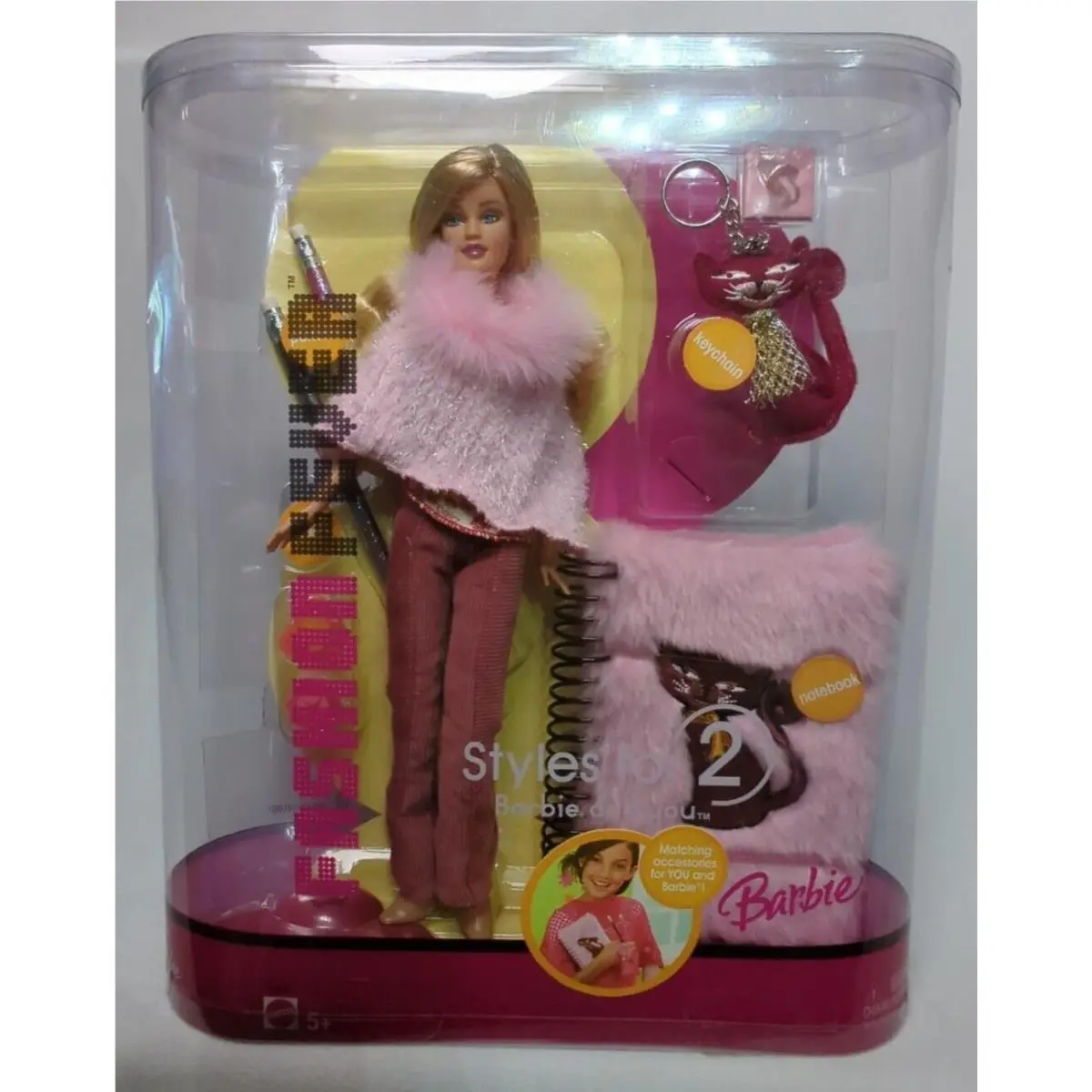 Vintage 2005 Barbie Fashion Fever Style For 2 Doll with Note Book H8575