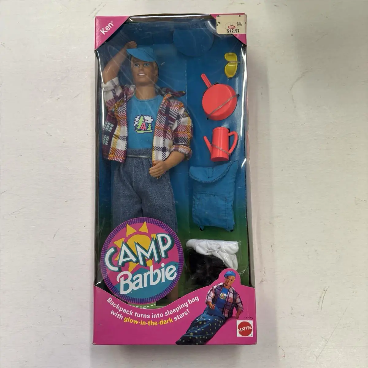 1993 Mattel Camp Barbie Sleeping Bag Glow In The Dark 11074 Nrfb
