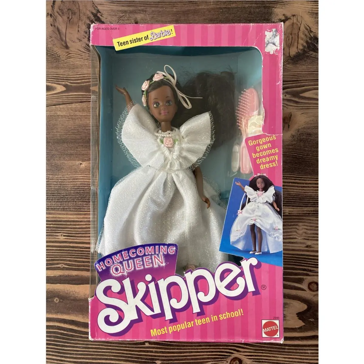 Barbie Homecoming Queen Skipper African American Doll 2390 Mattel 1988