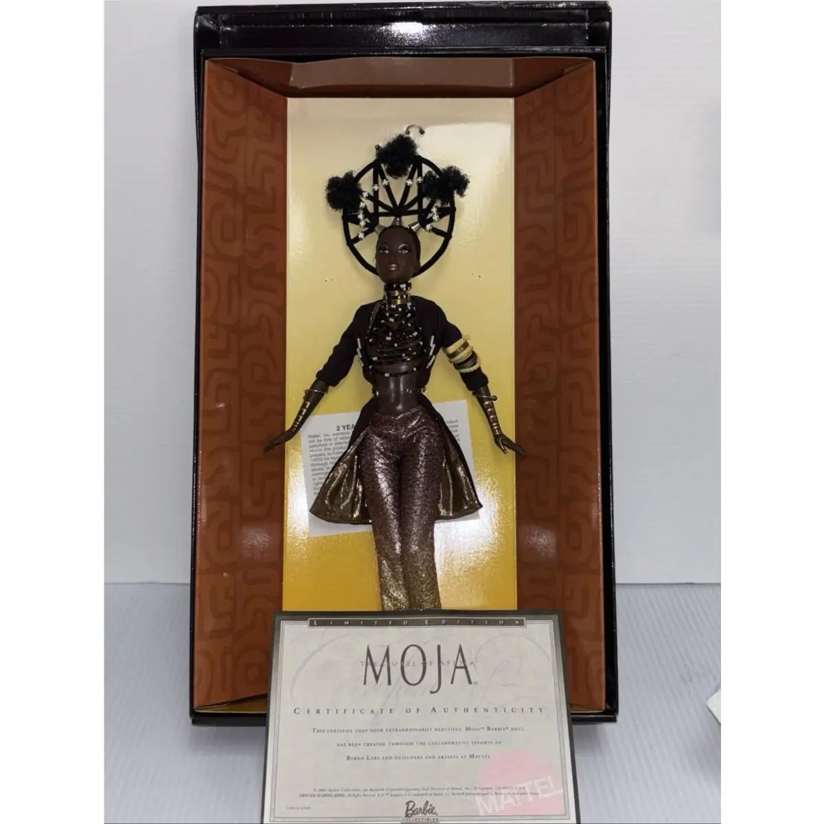 2001 Barbie Moja Doll Treasures Of Africa Series By Byron Lars 50826 Coa