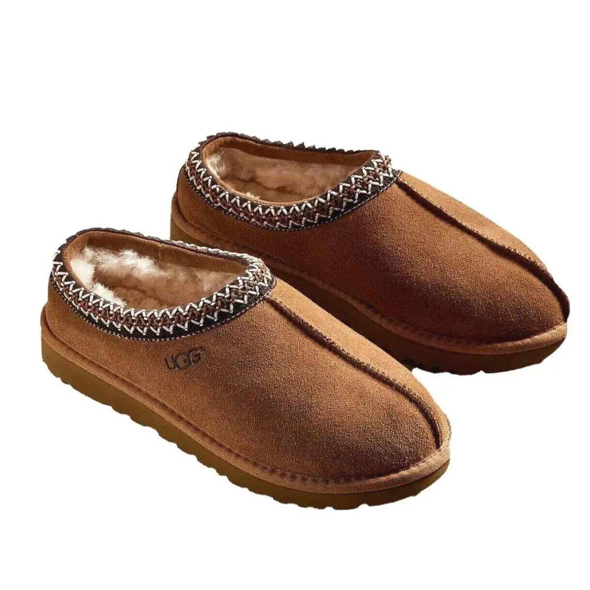 Ugg Brand Women`s Tasman II Braid Slippers Shoes Chestnut - Brown