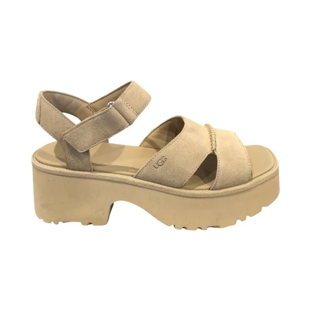 Ugg Women`s Heights Platform Ankle Strap Mustard Seed Suede Shoes 1167475 - Mustard Seed