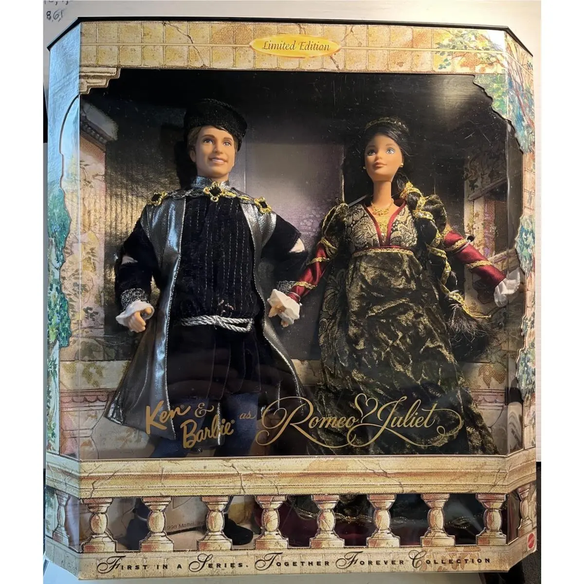1997 Ken and Barbie 2 Pack as Romeo Juliet 1997 by Mattel Nrfb 14” X 13” Box