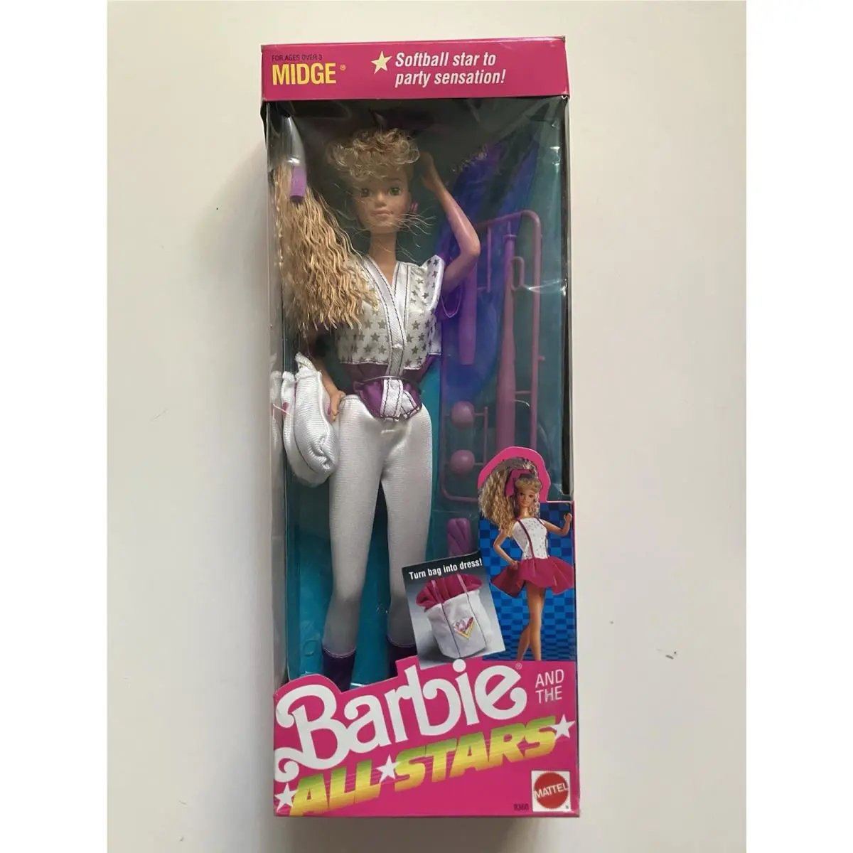 Vintage Barbie Doll Midge All-star Softball Player 1989