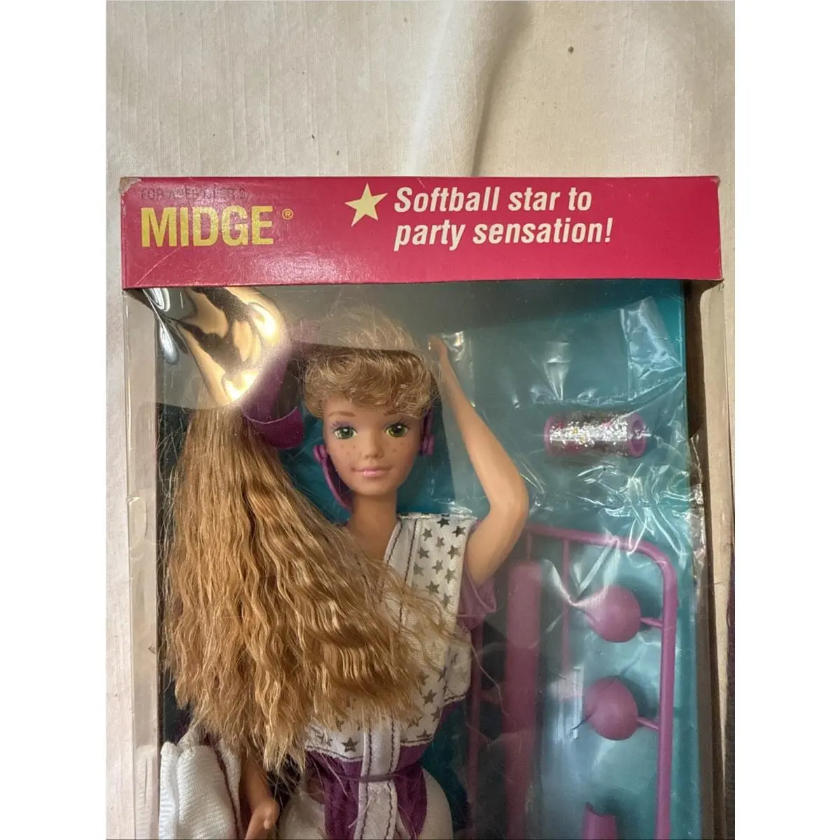 1989 Barbie and The All Stars Softball Star Midge Doll Mattel 9360