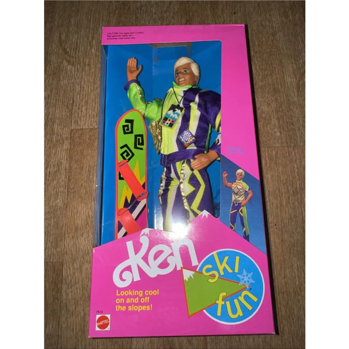 Ski Fun Ken Doll Barbie Mattel 7512 Vintage 1990