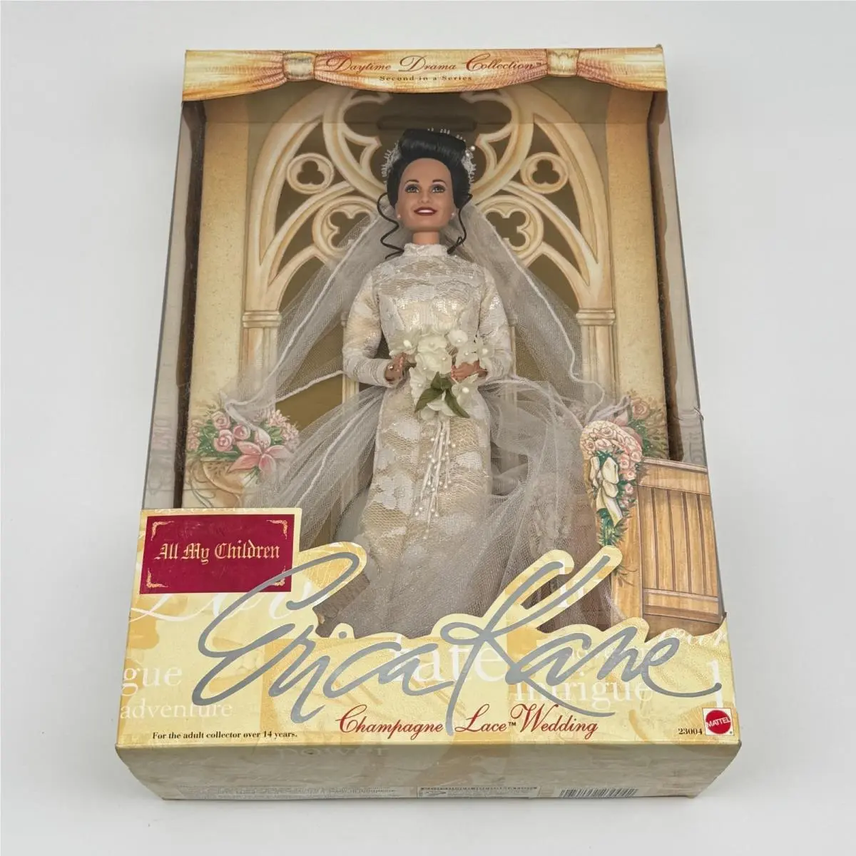 1999 Mattel Erica Kane Champagne Lace Wedding Doll All My Children 23004 Barbie