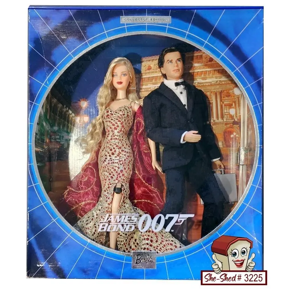 James Bond 007 Barbie Ken Giftset Mattel B0150 2002 Vintage Dolls Nrfb Vgc