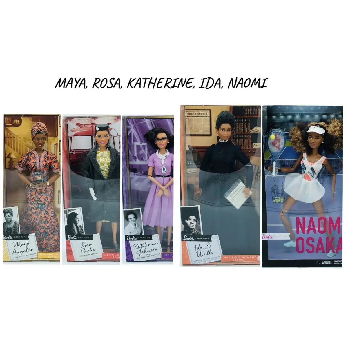 Barbie Signature Inspiring Women Maya Angelou Rosa Parks Katherine Ida Naomi