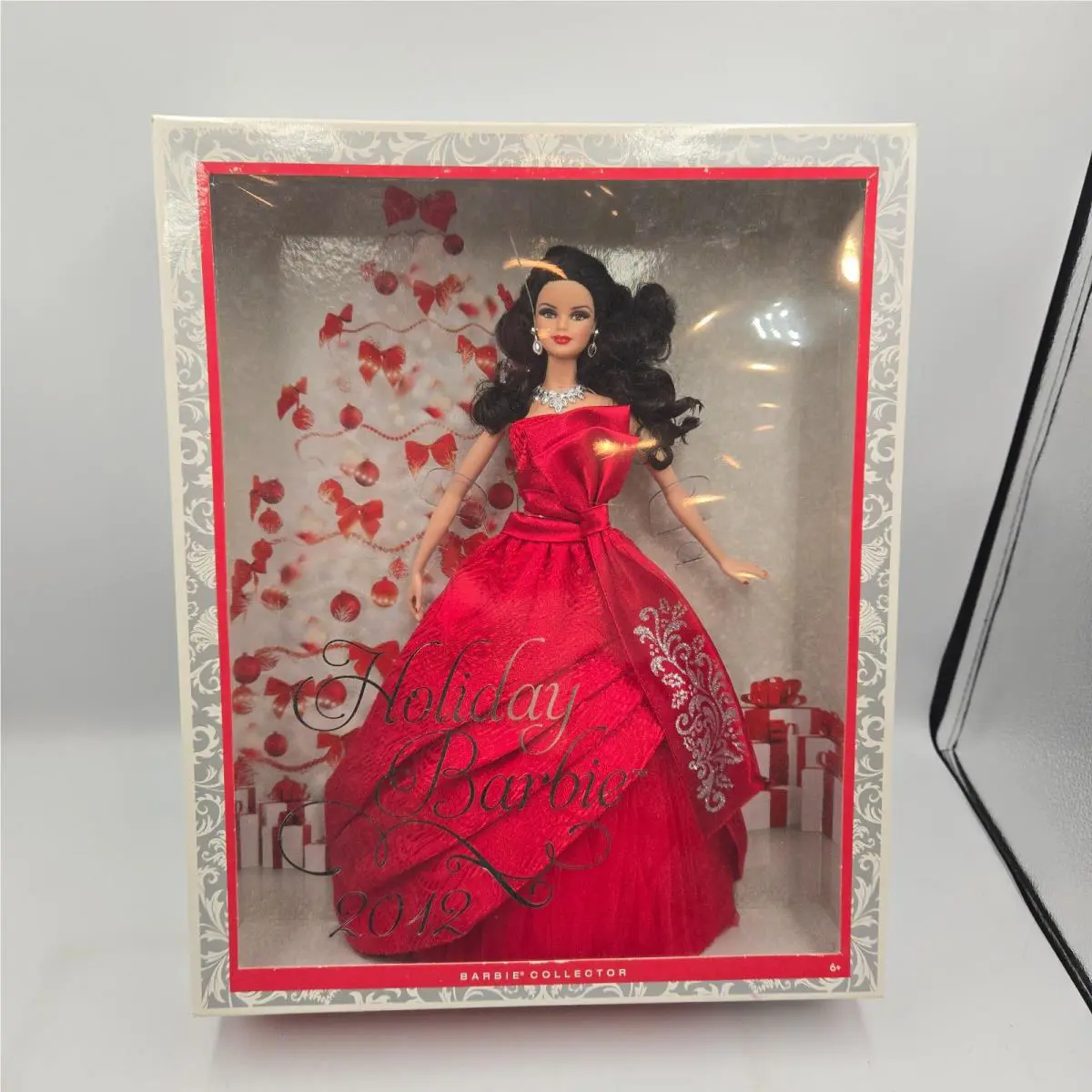 2012 Mattel Holiday Collector Barbie W3538 Brunette Red Dress