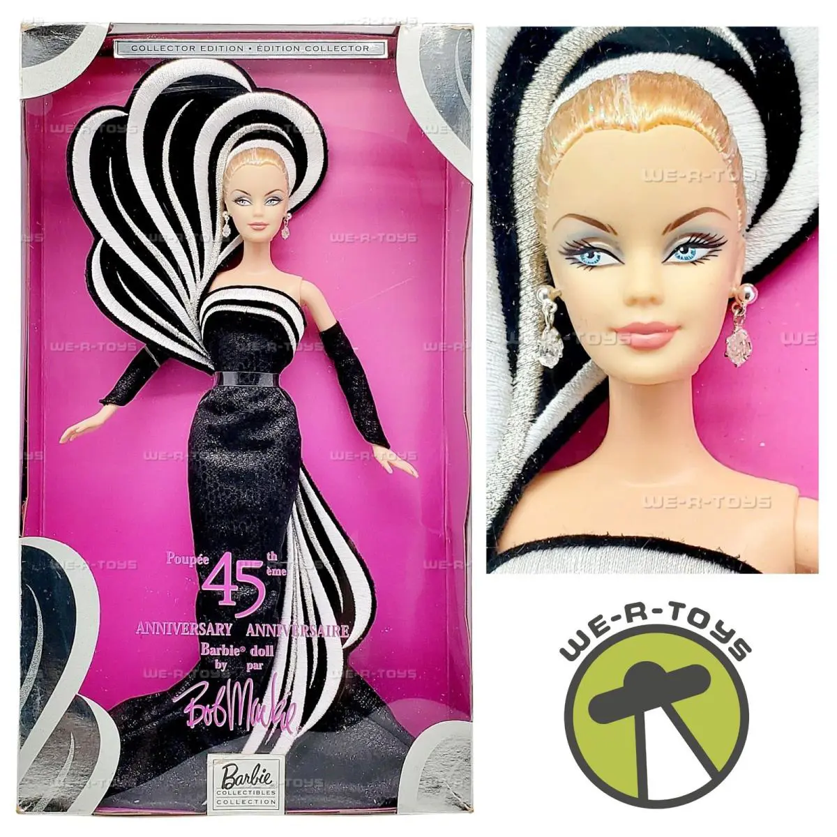 45th Anniversary Barbie Doll Bob Mackie Collector Edition 2003 Mattel B3452