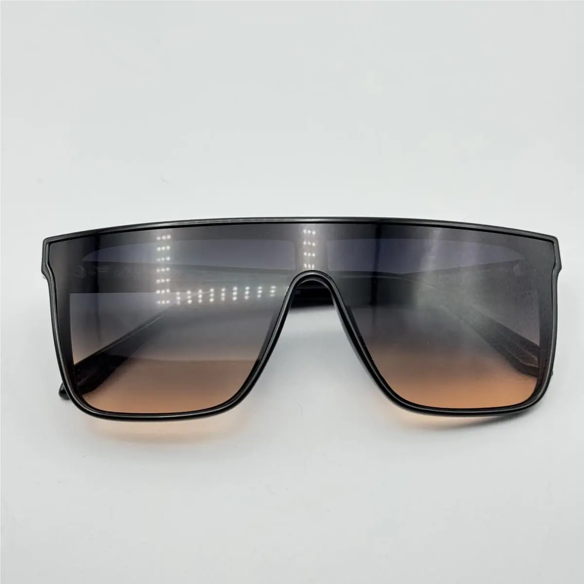 Quay Sunglasses Nightfall 75491 Black Flat Top Shield Frame Coral Gradient Lens