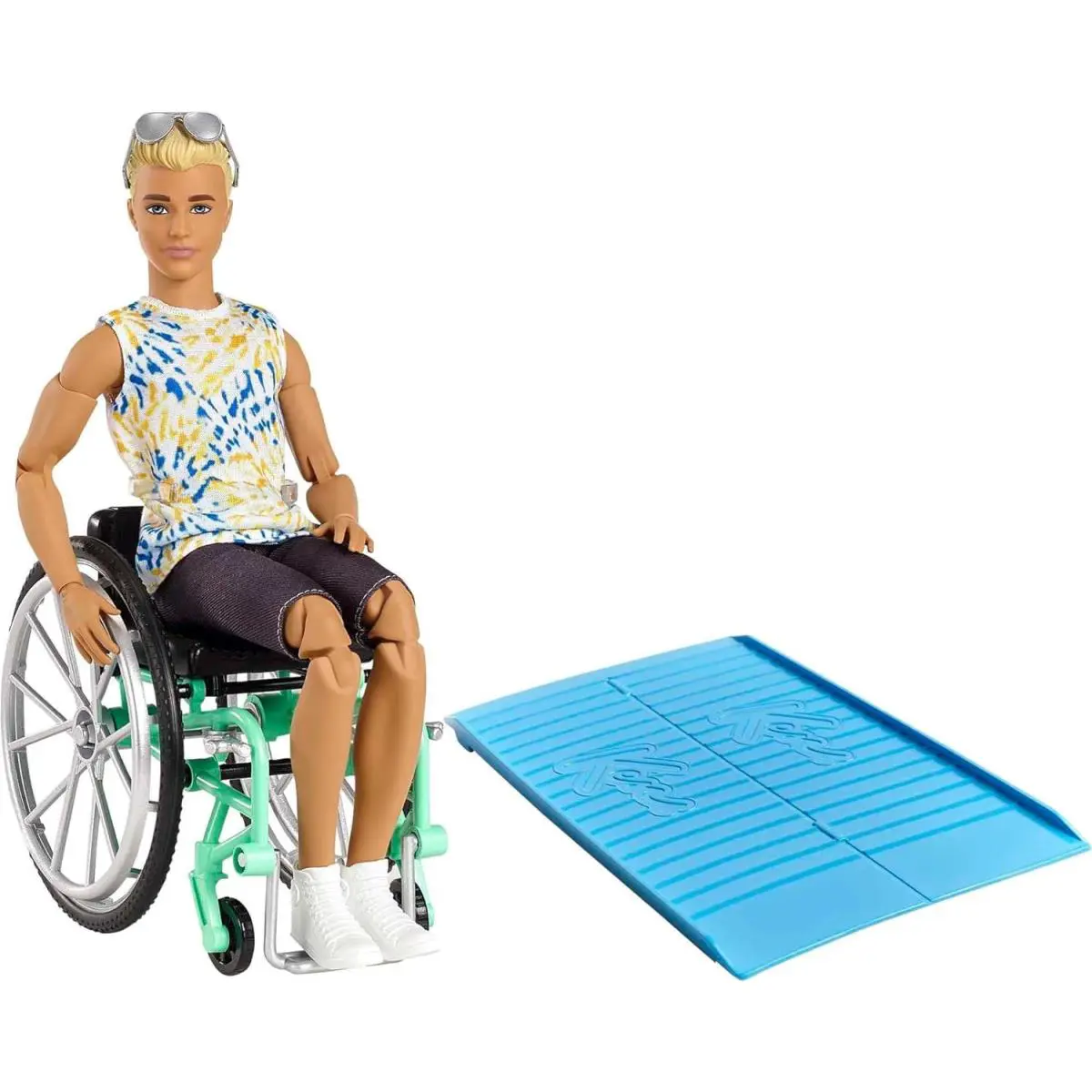 Barbie Ken Fashionistas Doll 167 with Wheelchair Ramp Wearing Removable Tie-d