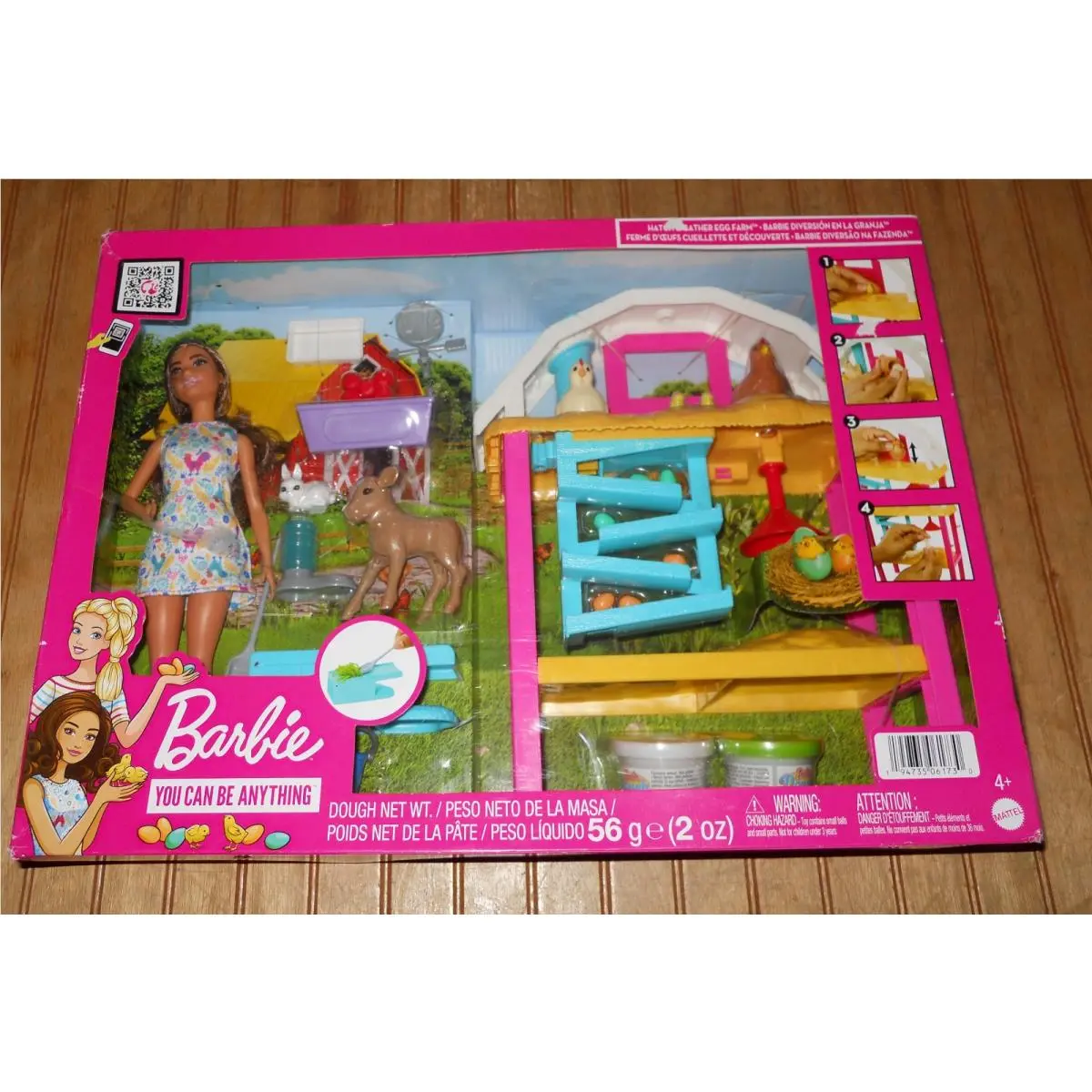 Barbie Hatch Gather Egg Farm Doll Playset Petite Brunette Doll