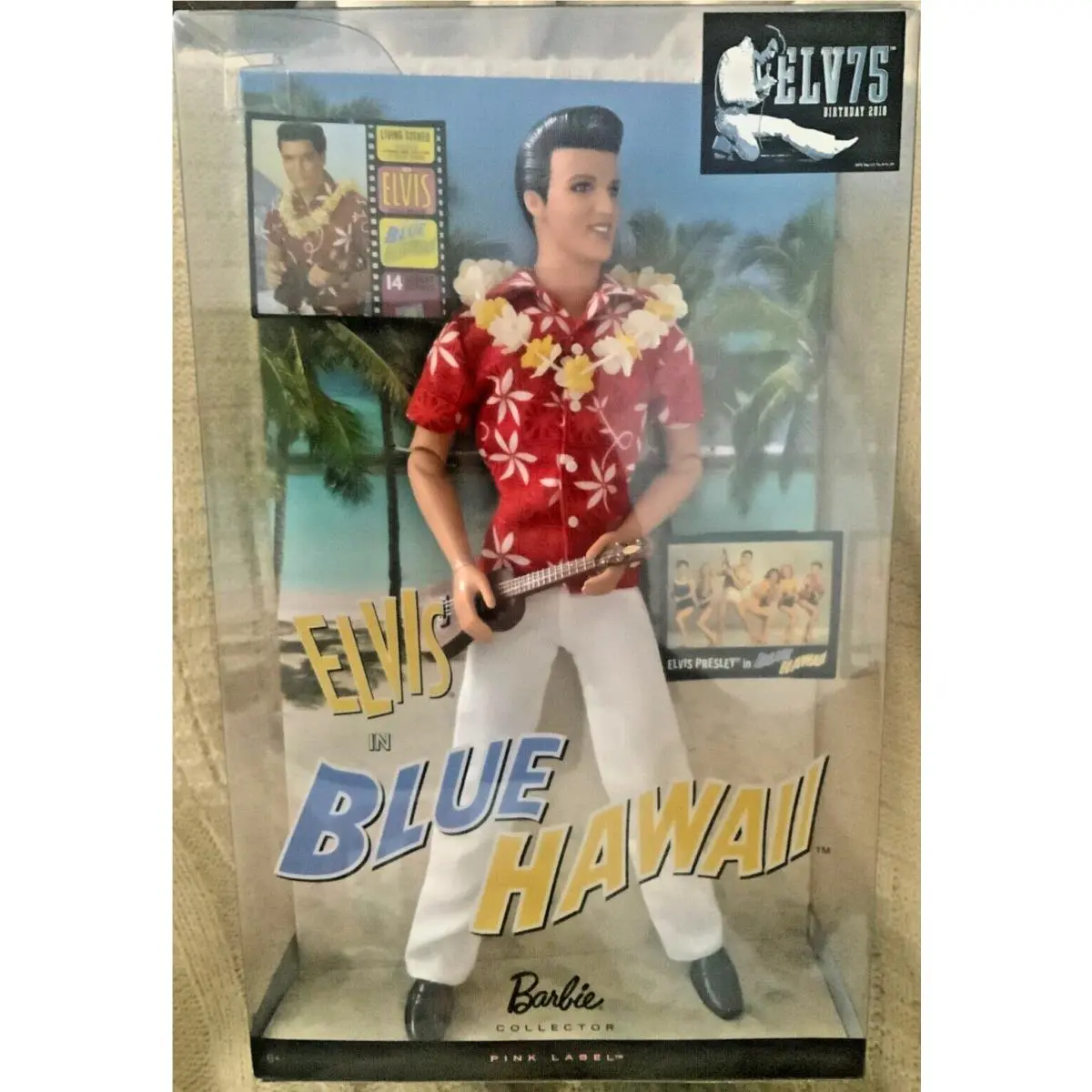 Elvis Ken as Elvis in Blue Hawaii R4509 by Mattel Pink Label Barbie Ken Nrfb