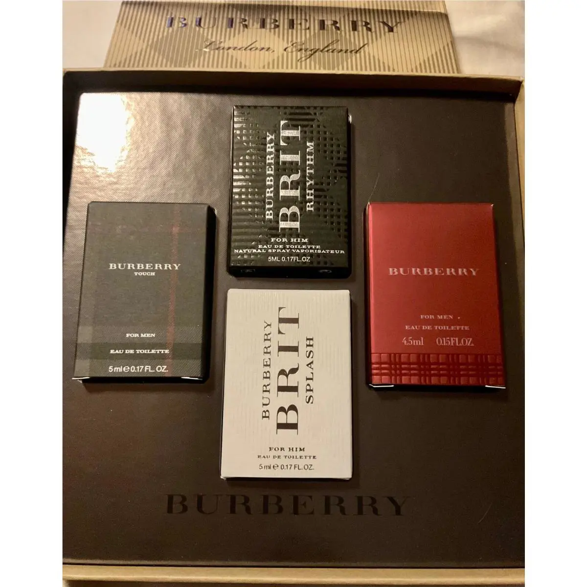 Burberry London England The Collection For Men 4 pc Perfume Set
