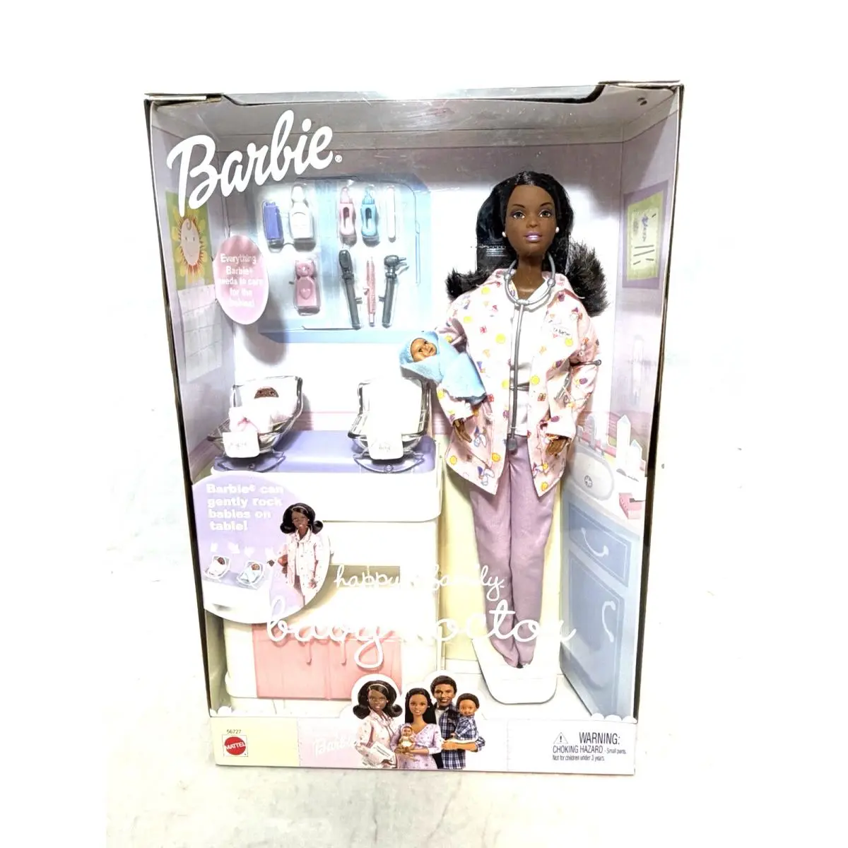 Barbie Happy Family Baby Doctor and 2 Babies African American Mattel 2002 Nrfb