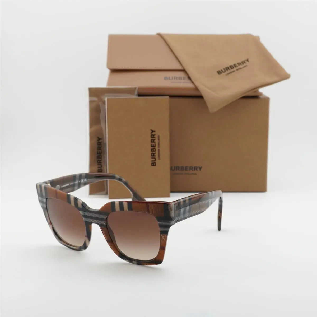 Burberry BE4364 396713 Check Brown/brown Gradient 49-21-145 Sunglasses