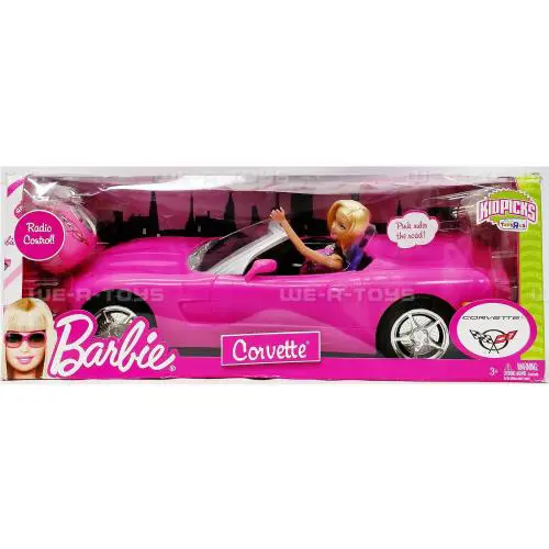 Barbie Light Pink Corvette Convertible Car Doll Set 2009 Mattel P3494