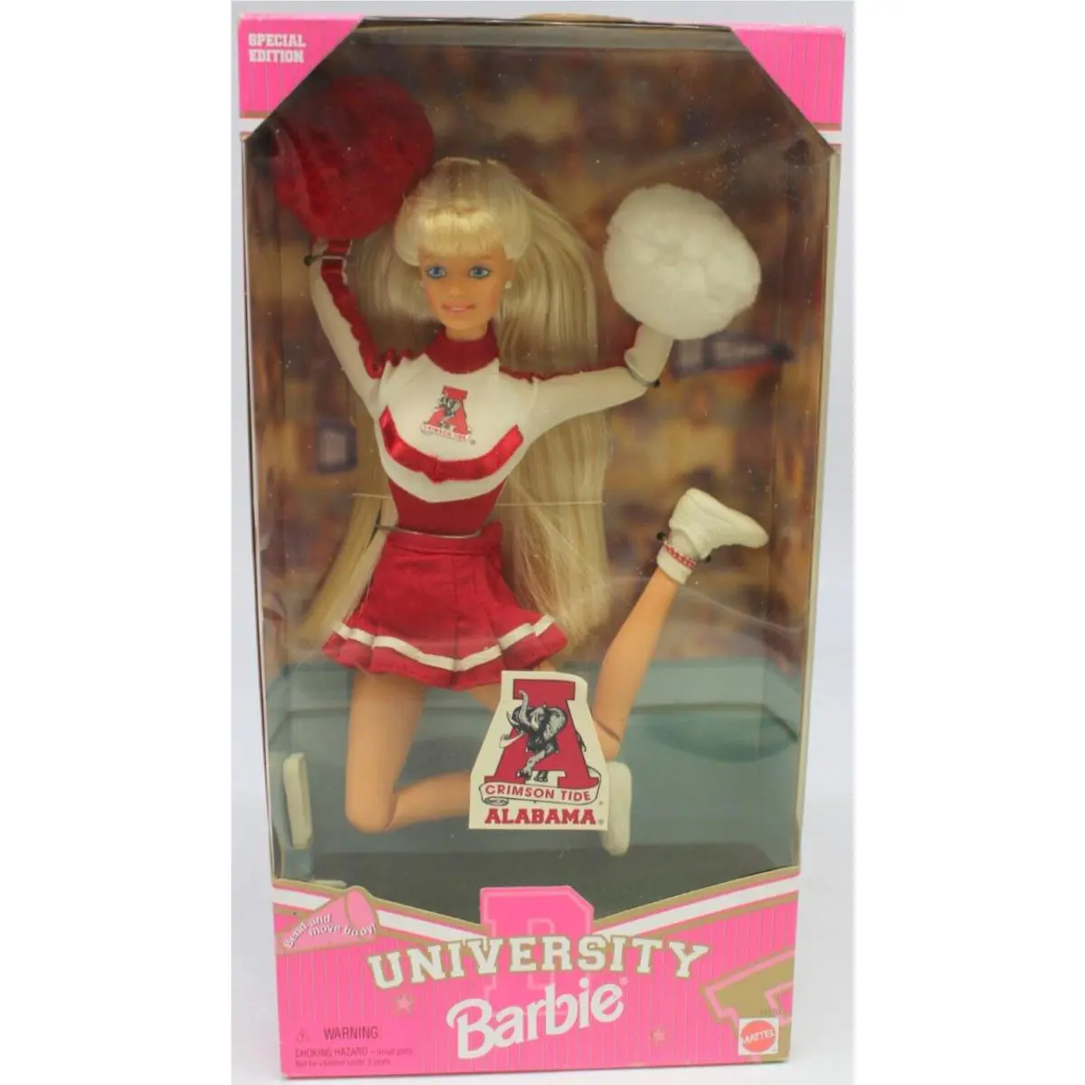 University Barbie Mattel Special Edition University of Alabama 1996 Crimson Tide