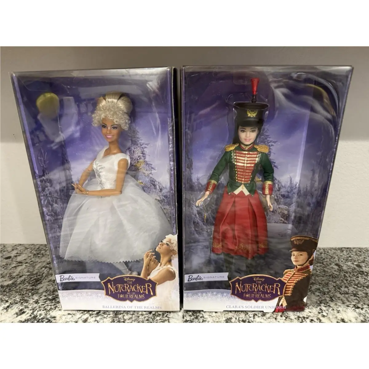 2 Barbie Disney Nutcracker and Four Realms Dolls - Ballerina and Clara’s Soldier