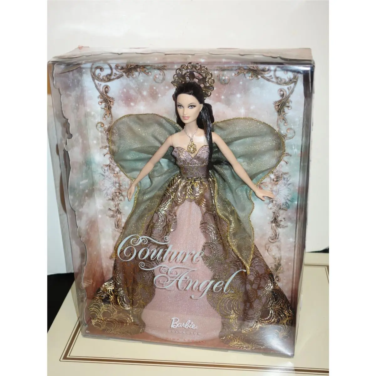 Couture Angel Barbie Doll Brunette with Medallion Necklace 2011 Nrfb