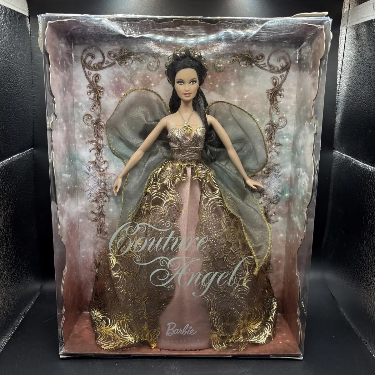 Mattel 2011 Barbie Couture Angel Pink Label Gold Dress Pink Label