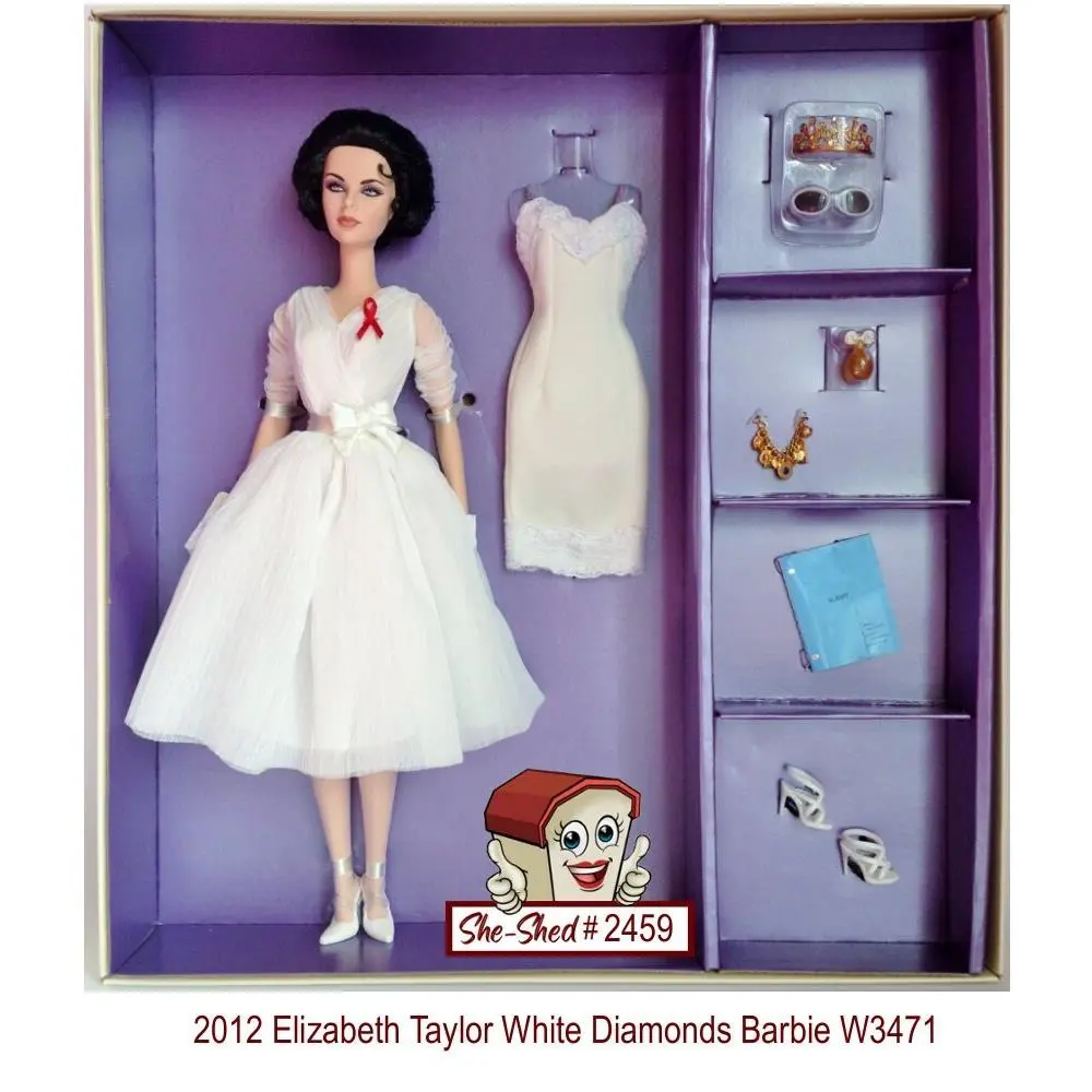 Barbie White Diamonds 2012 Elizabeth Taylor Barbie W3471 Mattel Barbie Doll