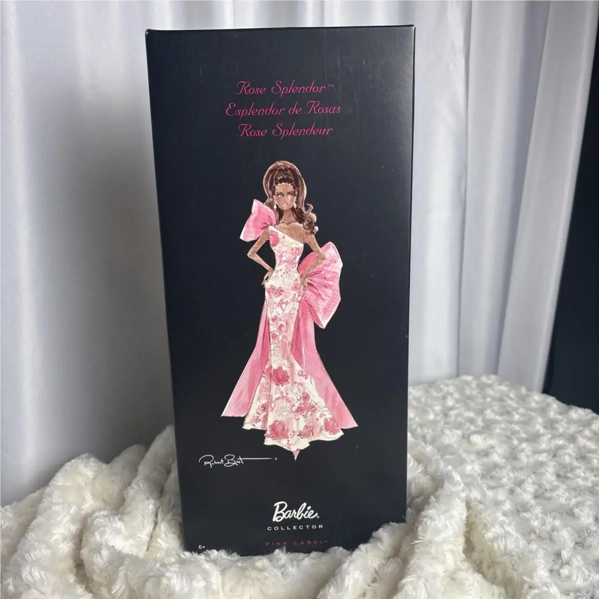 Rose Splendor Barbie Doll African American Pink Label Avon Robert Best V7125