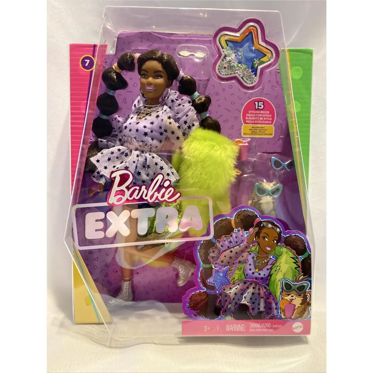 Barbie Extra Doll in Top Shorts Furry Shrug with Pet Pomeranian 7 - 2021