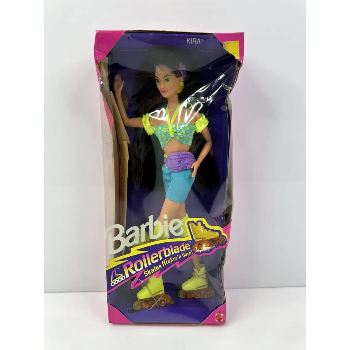 Vintage 1991 Barbie 2218 Rollerblade Kira Doll Blue Yellow