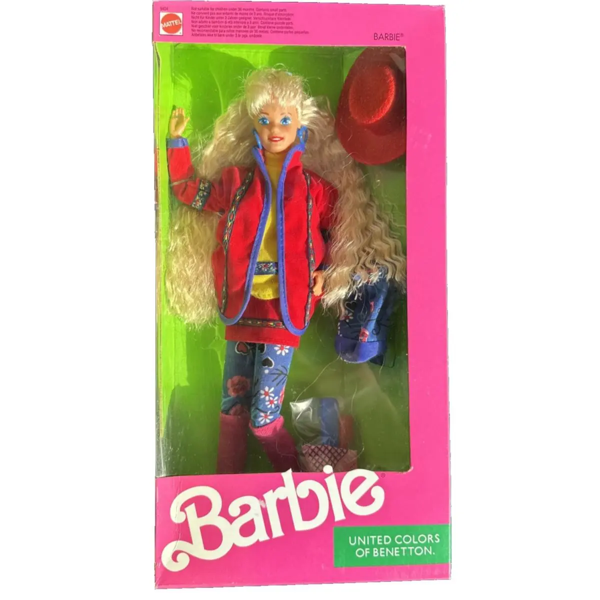 1990 Vintage Designer United Colors OF Benetton Barbie 9404 Nrfb
