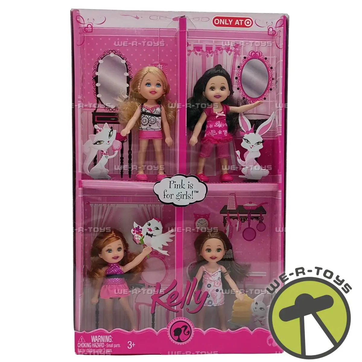 Barbie Kelly Pink is For Girls Set Of 4 Dolls Target Exclusive 2008 Mattel