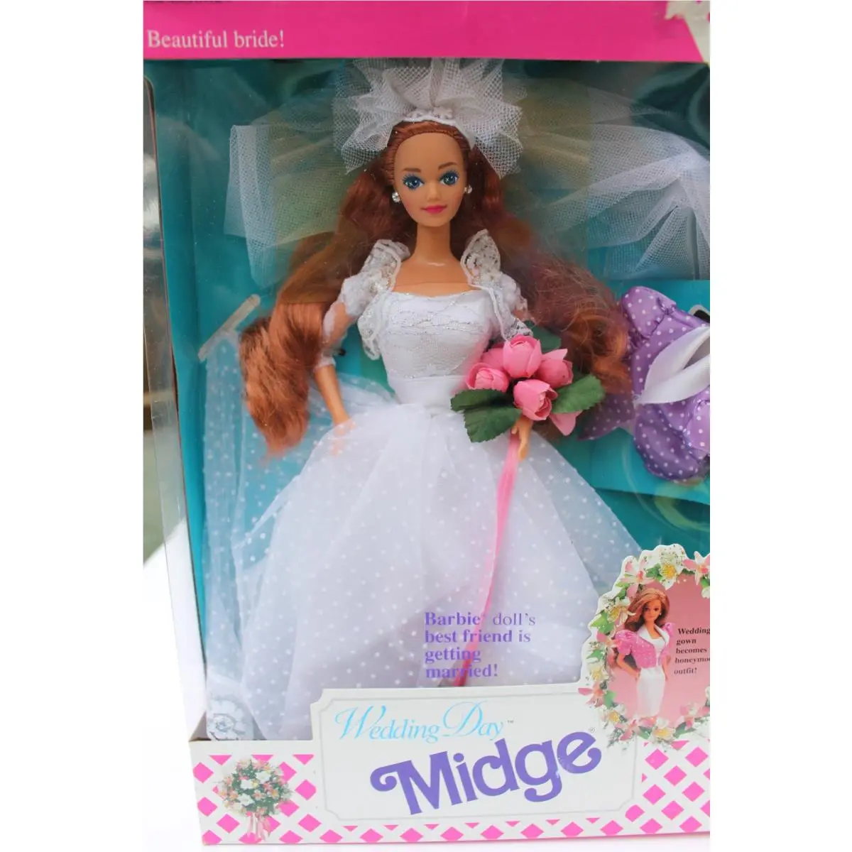 Wedding Day Midge Bride Barbie Best Friend 1990 Nrfb Honeymoon Outfit