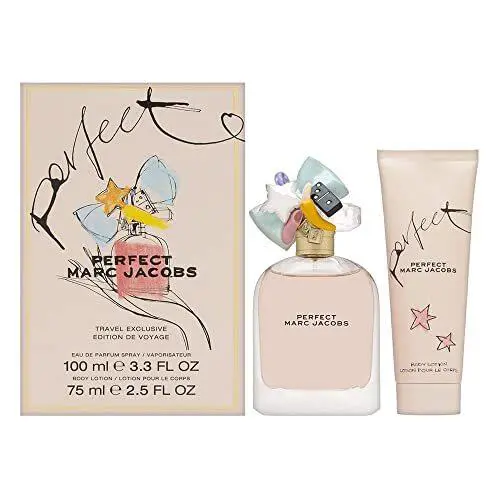 Marc Jacobs Perfect 3.4oz Edp + 2.5oz Body Lotion 2pc Gift Set For Women
