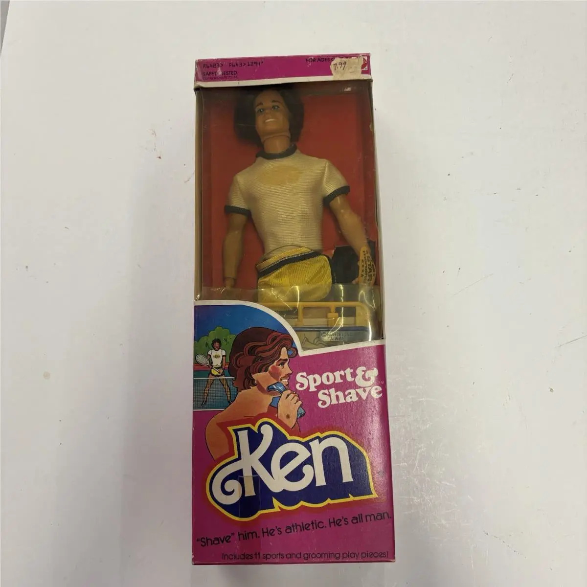 Vintage 1979 Barbie Ken Doll Sport and Shave Ken Mattel 1294 Brown Hair - Nrfb