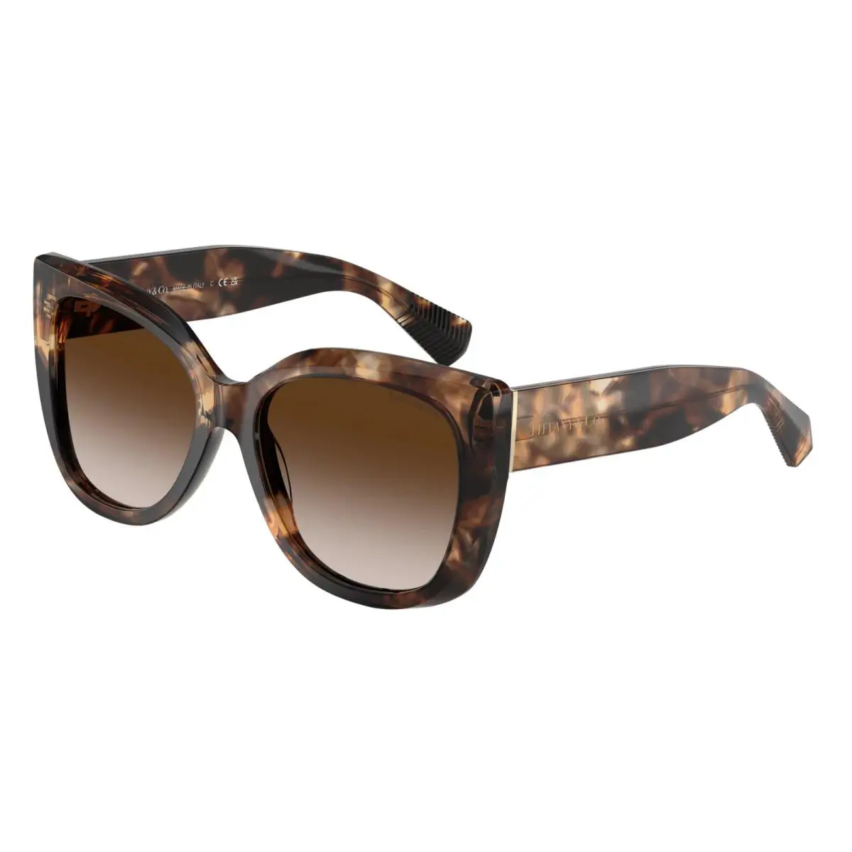 Tiffany Co TF4229F 84213B Spotted Havana-brown Sunglasses 55mm /new/authentic