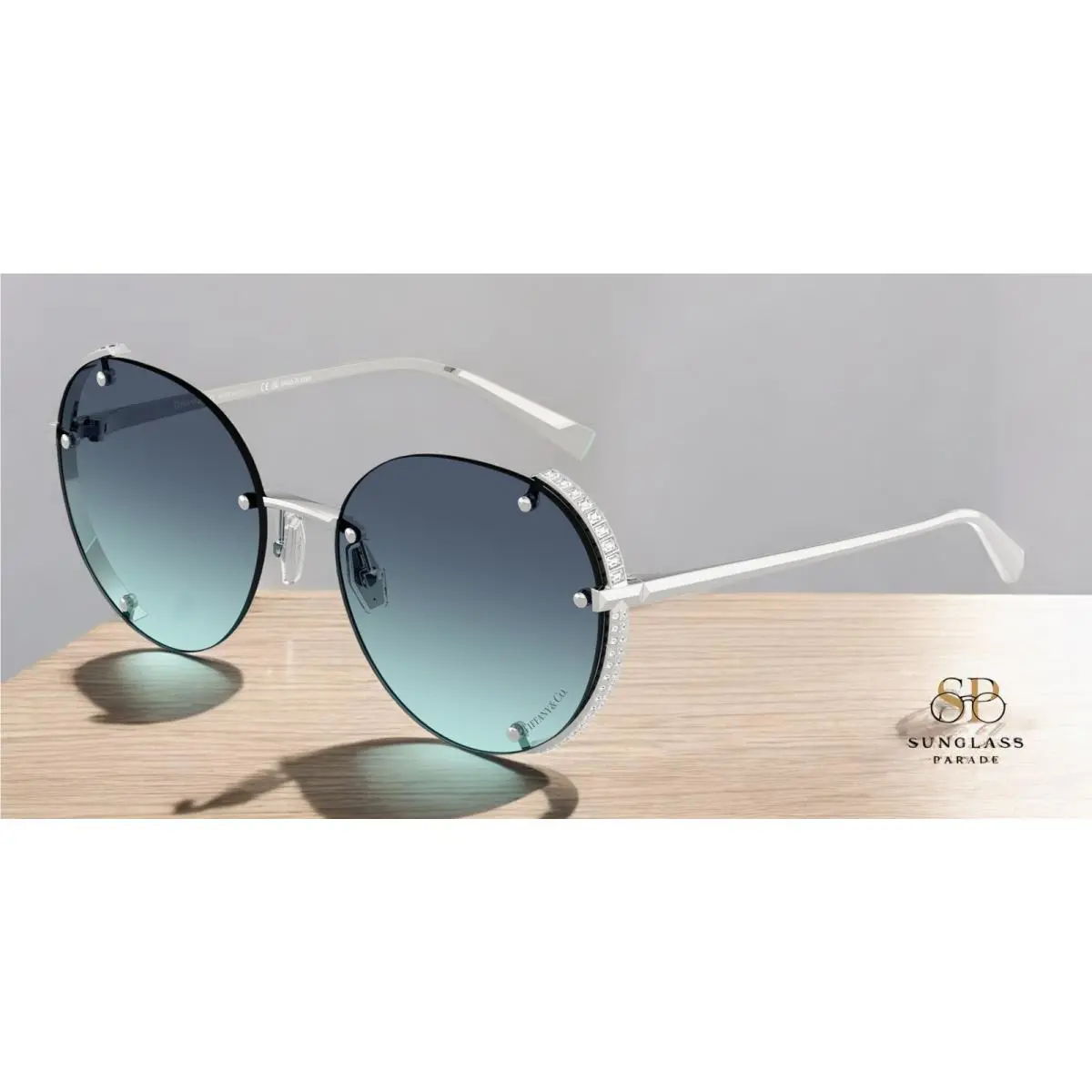 Tiffany TF3110KB 62139S Silver Gold Plated Azure Grad Blue 57mm Women Sunglasses