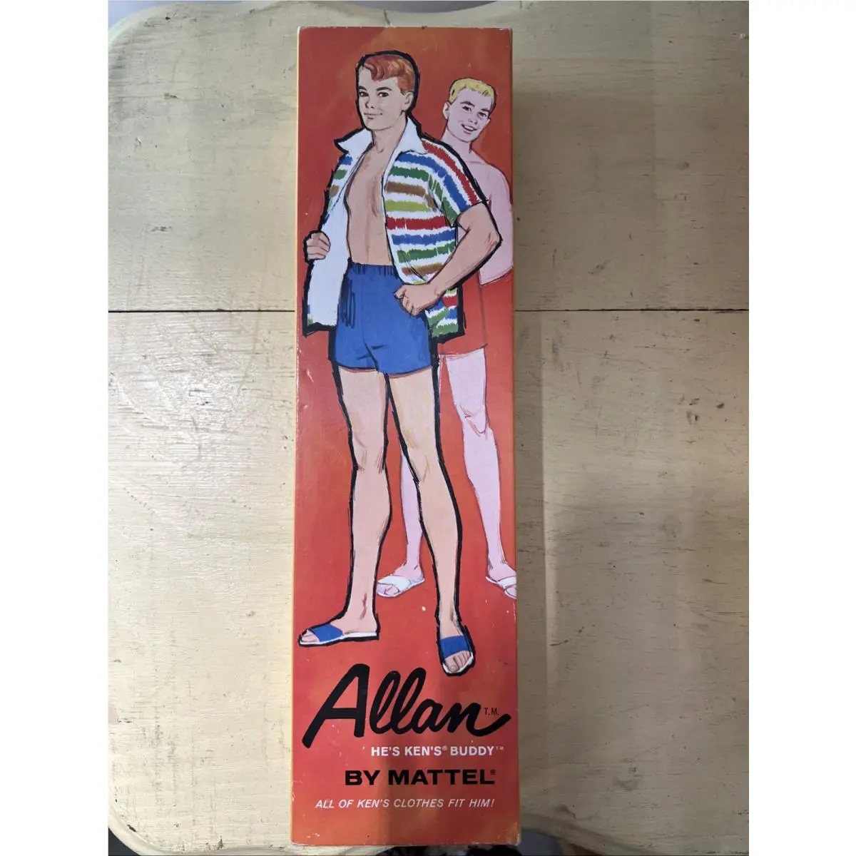 Vintage Barbie Doll Allan Box Stand Outfit