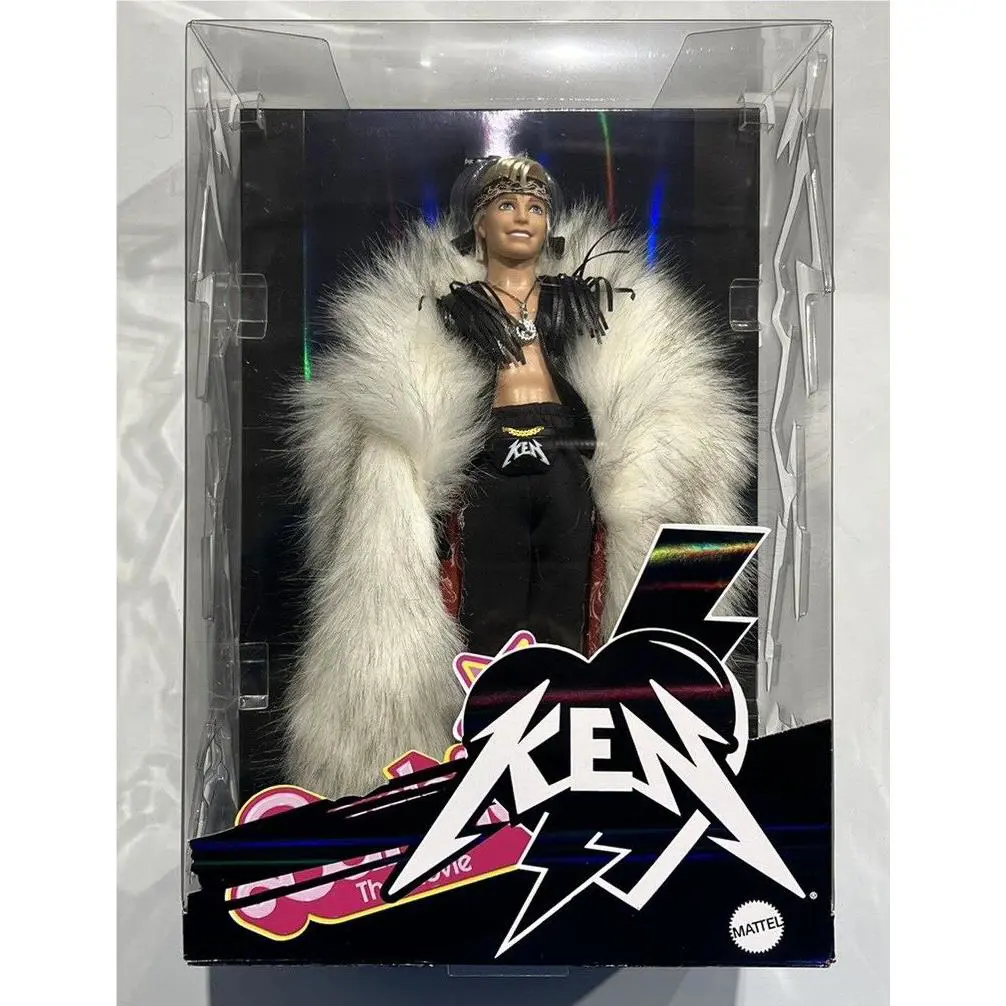 2023 Barbie The Movie Ken Doll Wearing Fur Coat with Mattel Box