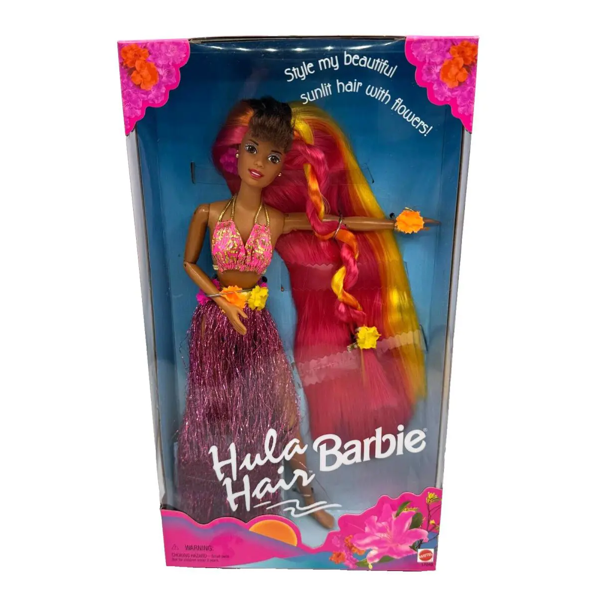 BK Barbie Doll 1996 Hula Hair Black AA 17048