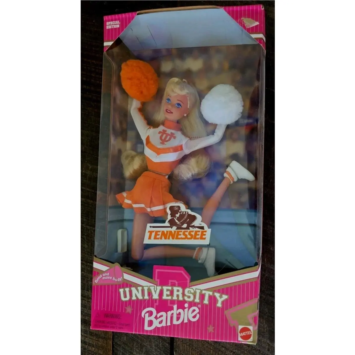 1997 University of Tennessee Cheerleader Blonde Barbie Doll - Nrfb