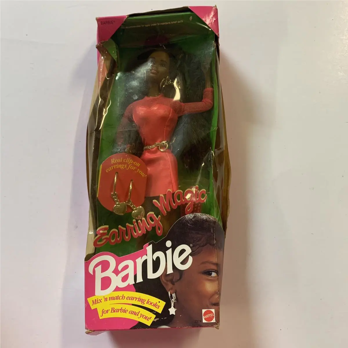 Dmg Pkg 1992 Earring Magic Barbie African American 2374