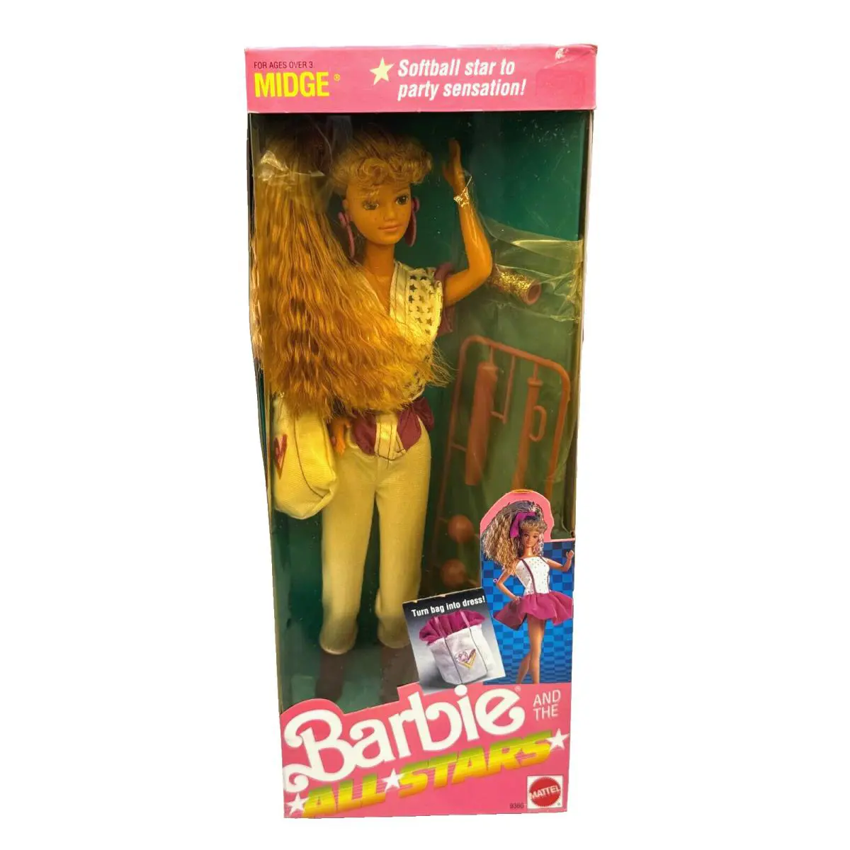 BK Barbie Doll 1989 and The All Stars Softball Star Midge 9360