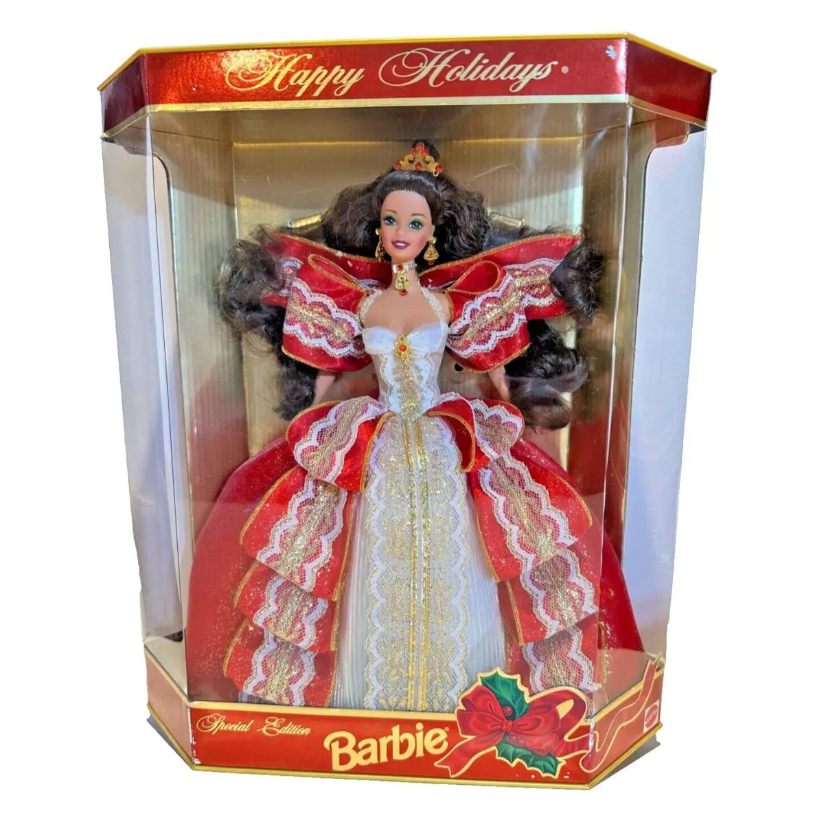 Happy Holidays 1997 Barbie Doll SE Misprint Green vs Blue Eyes Rare